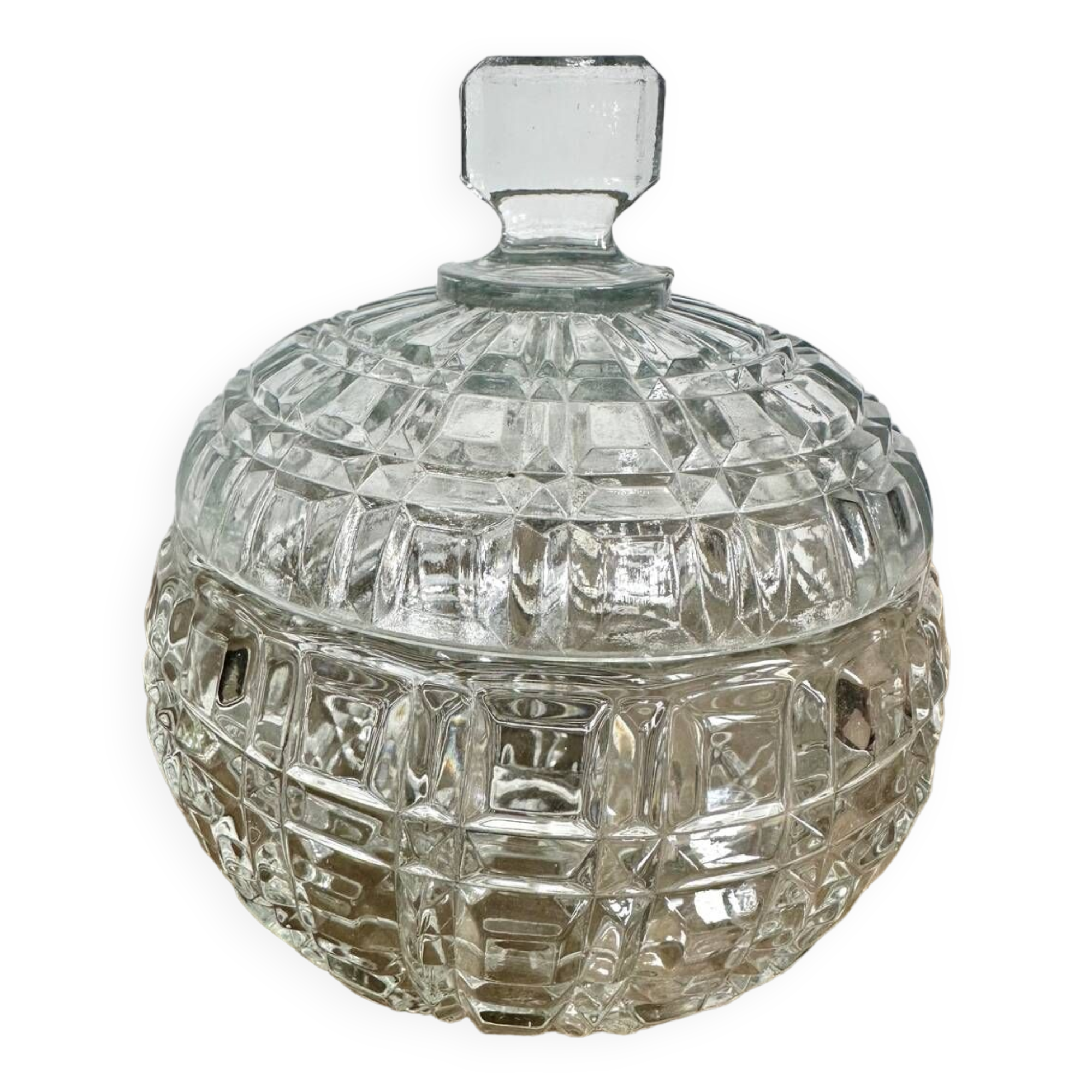 Former Portieux crystal sugar bowl