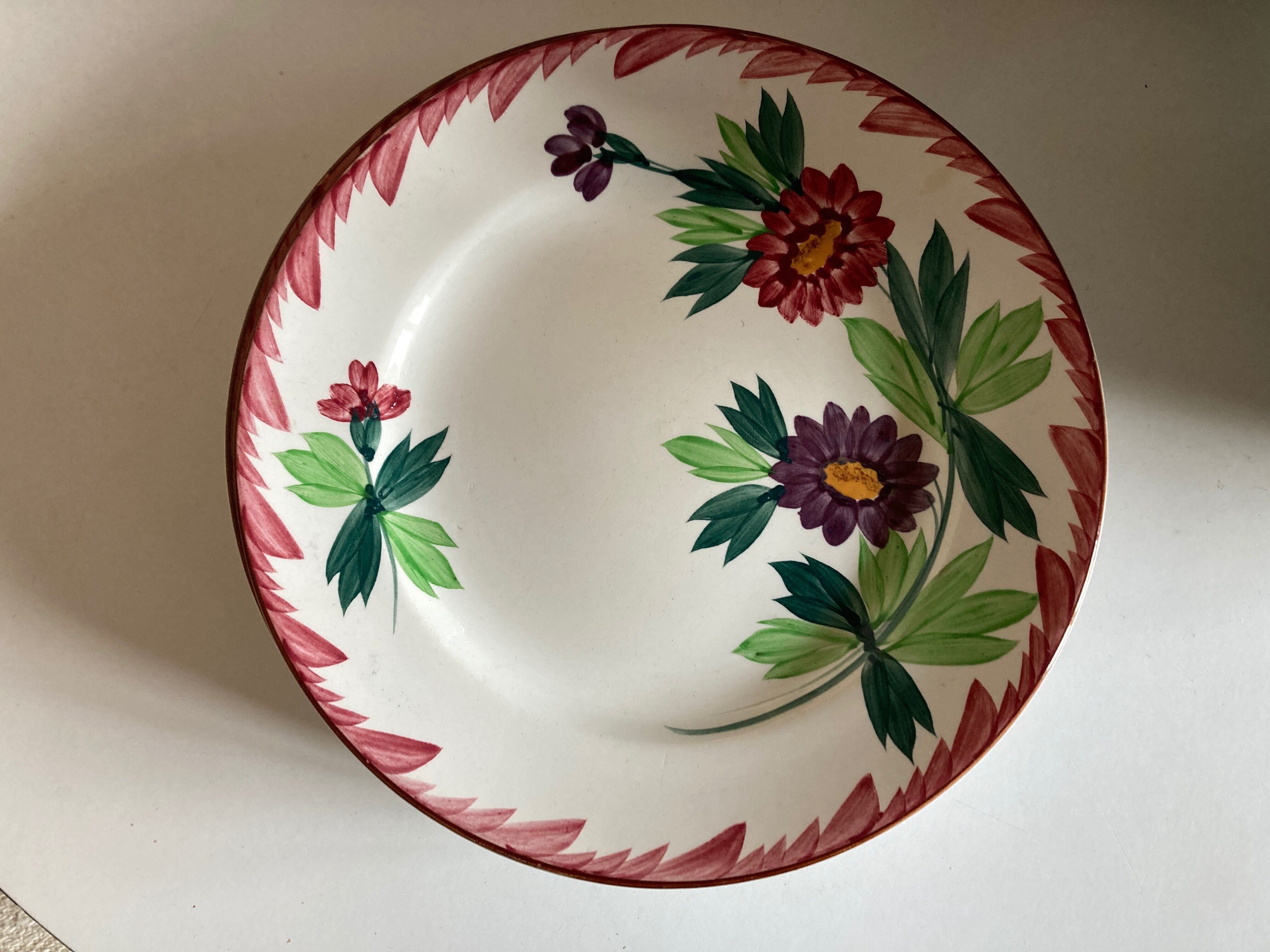 Product BHV Set of 7 plates Sarreguemines Colmar a fleurs 1960