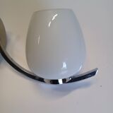 Vintage wall lamp - Chrome and opaline - 1970