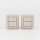 Handmade Textured Plaster Nightstands with Walnut Interior, set of 2