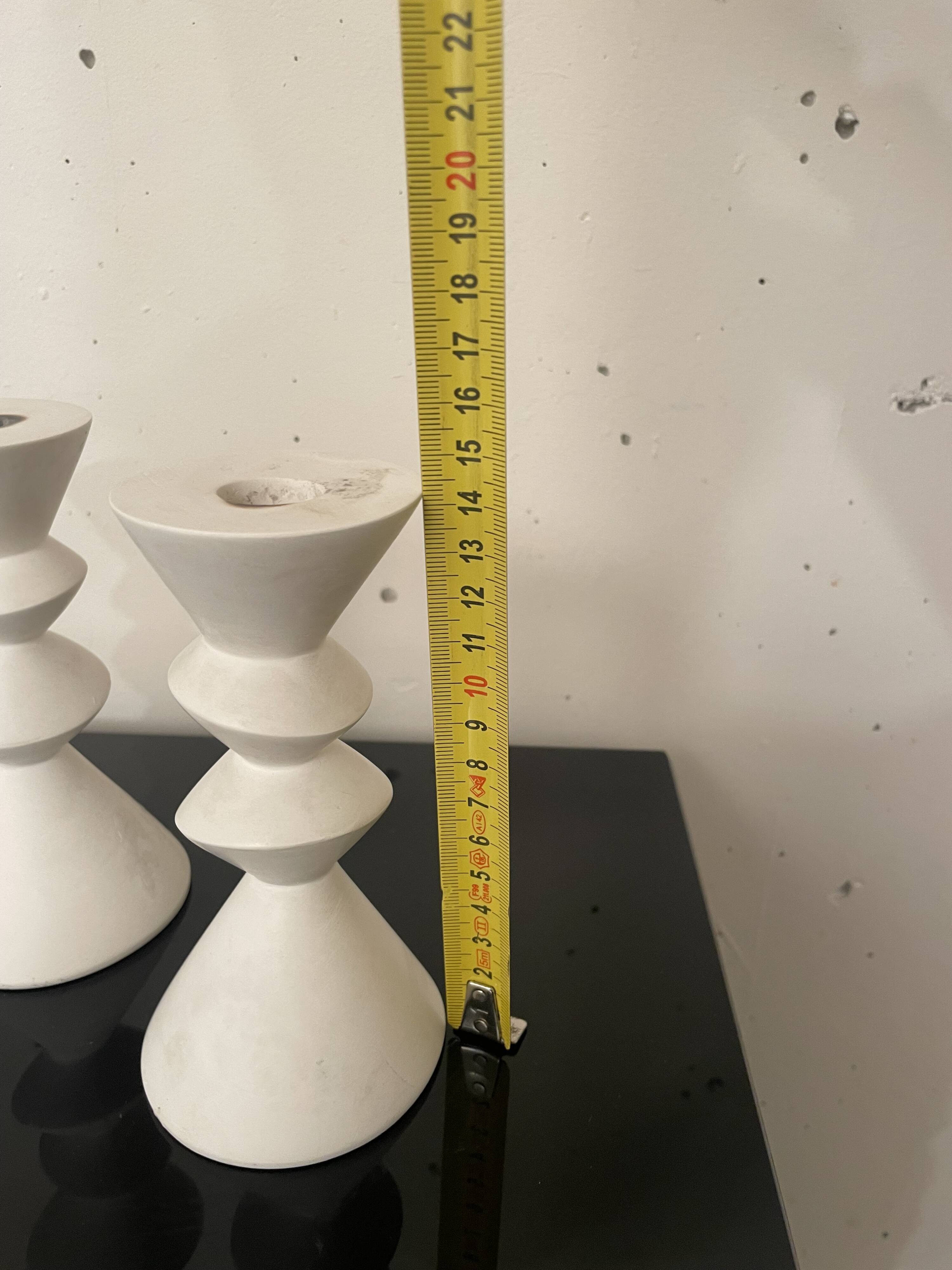 Pair of plaster candlesticks 1980