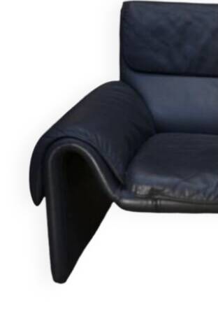 High-end black leather sofa, luxury De Sede sofa