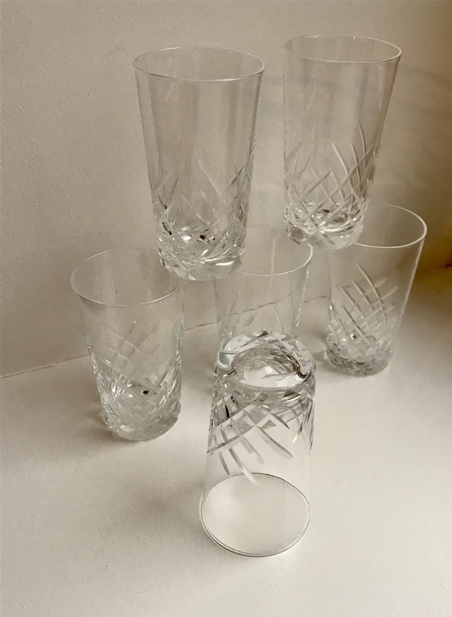 Lot de 6 verres à liqueur en cristal années 50