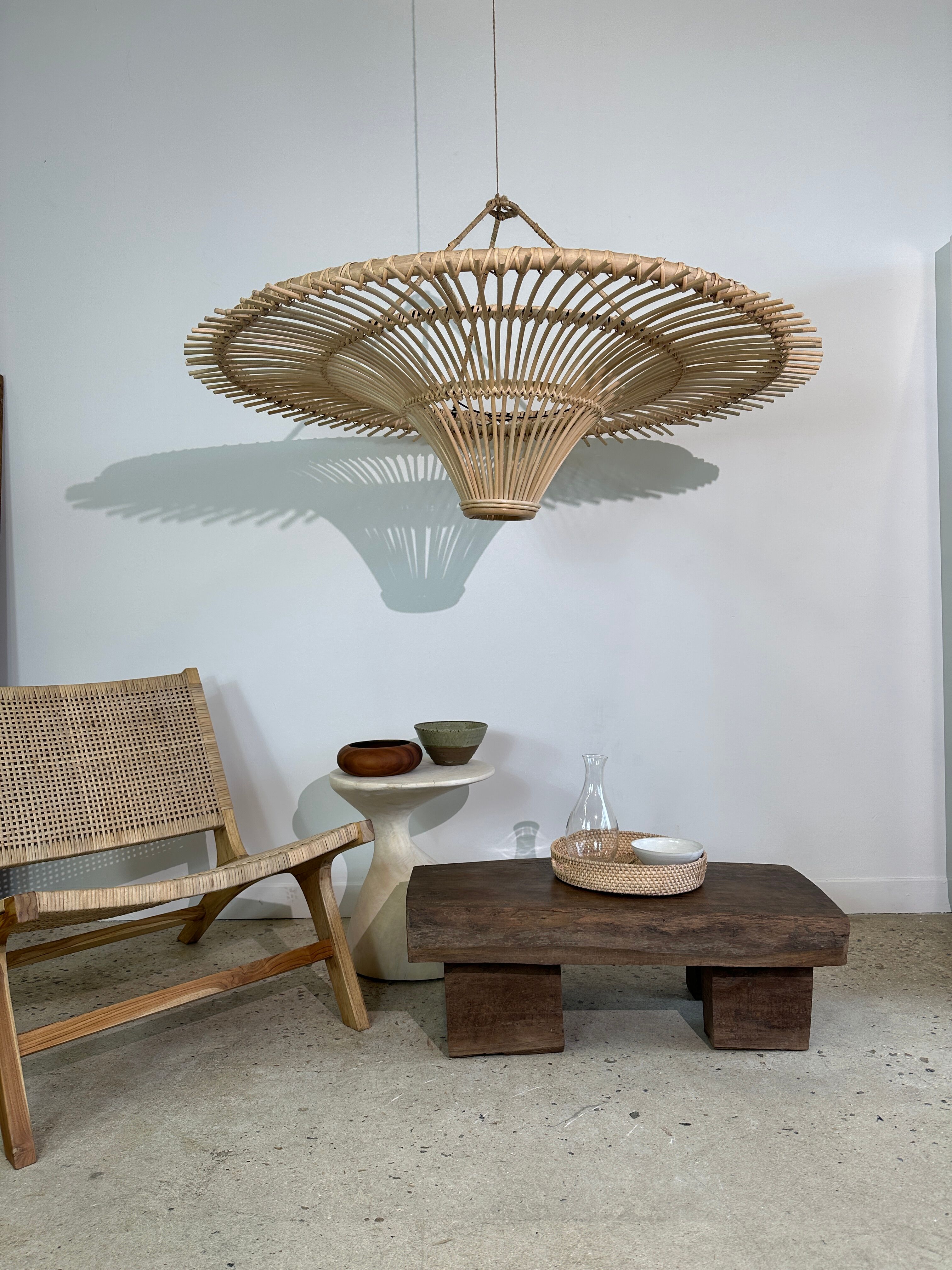 Suspension rattan saucer iron frame D:120 H:60