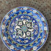 Handmade ceramic collector's plate, glazed with enamels, signed by Adiguzel Gini, Türkiye