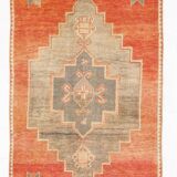 3x12 shades of brunt orange oushak runner rug