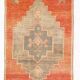 3x12 shades of brunt orange oushak runner rug