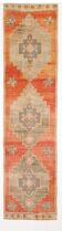 3x12 shades of brunt orange oushak runner rug