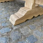Large stripped monastery table in raw solid oak 225cm 1970