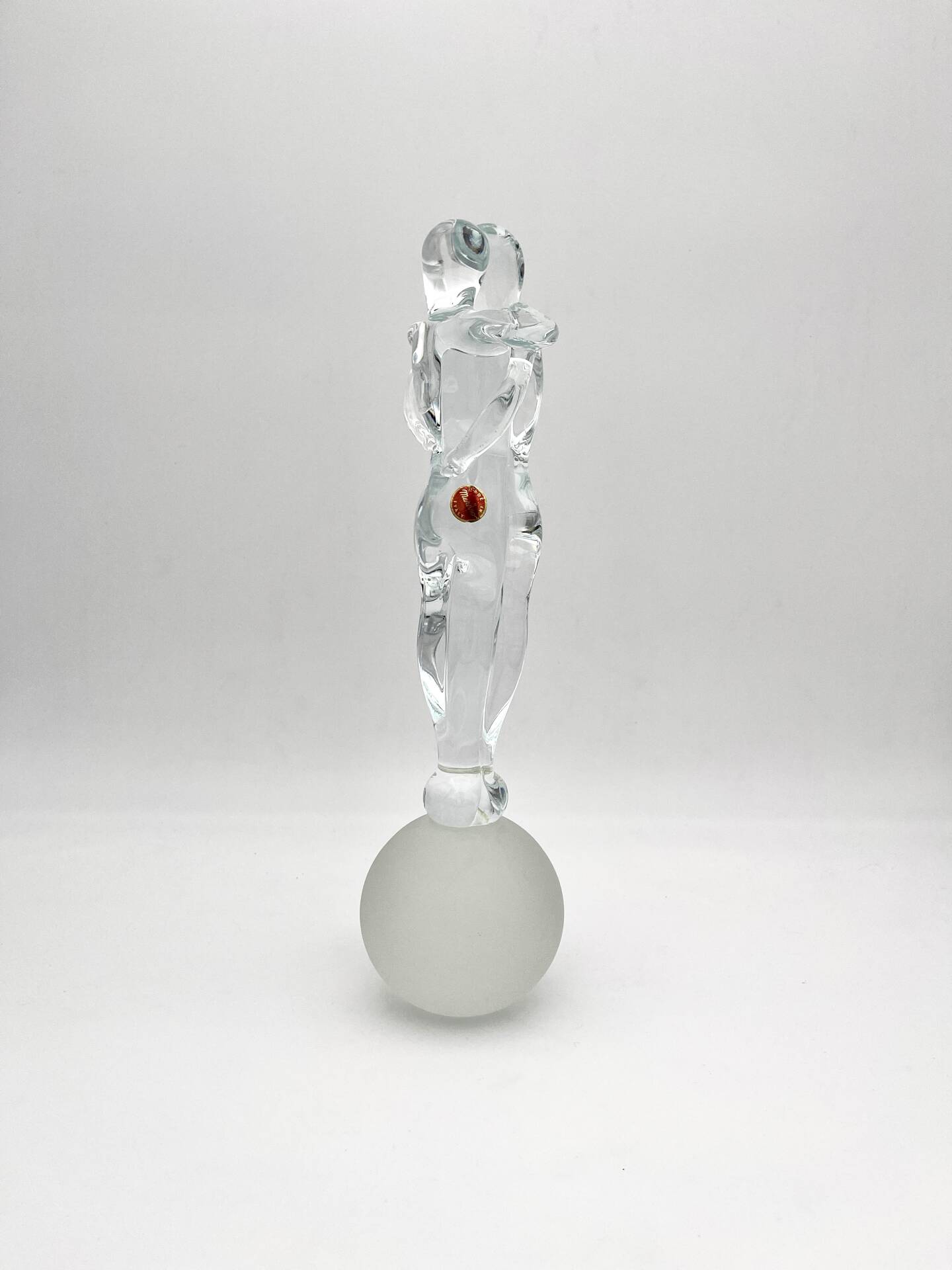 Sculpture Amoureux Verre Massif Murano 2000 Signée Mathis Zane