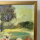 Vintage mid century swedish framed oil painting - garden party