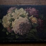 Oil on wood 19th century cut flowers