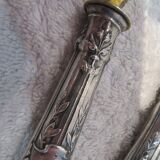 Ice cream serving cutlery in 950 silver and gilded metal, St LXVI and Art Nouveau style
