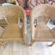 Pair of wicker armchairs