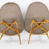 1970s Pair of Shell Beech Chairs, Czechoslovakia