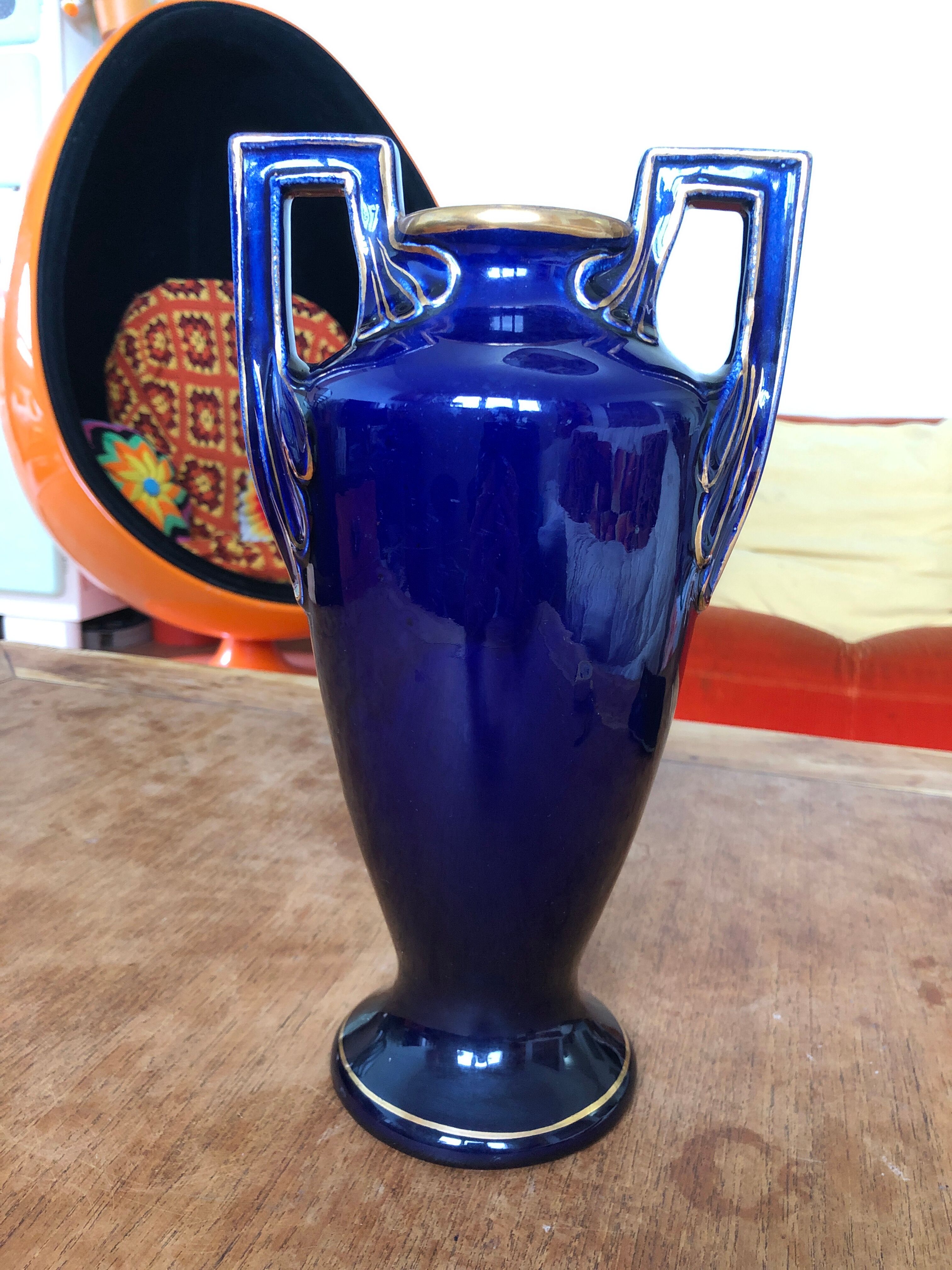 Art deco vase faience of vierzon louis gueule