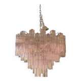Contemporary Pink “Tronchi” Murano Glass Chandelier