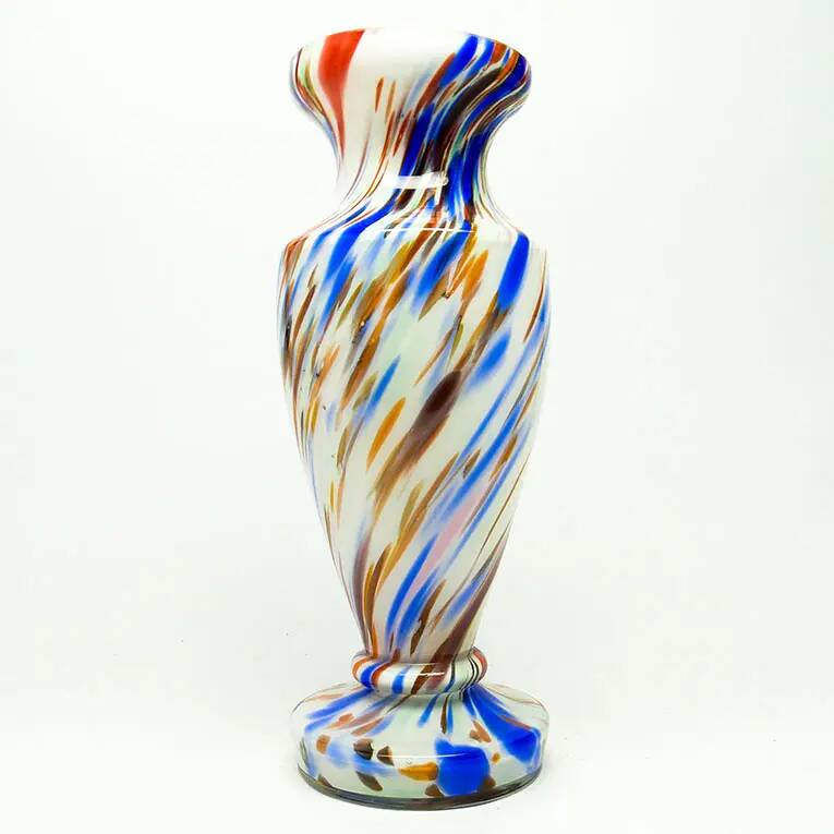 Art Deco vase, spatterglass, Bohemia, Czechoslovakia, 1950s