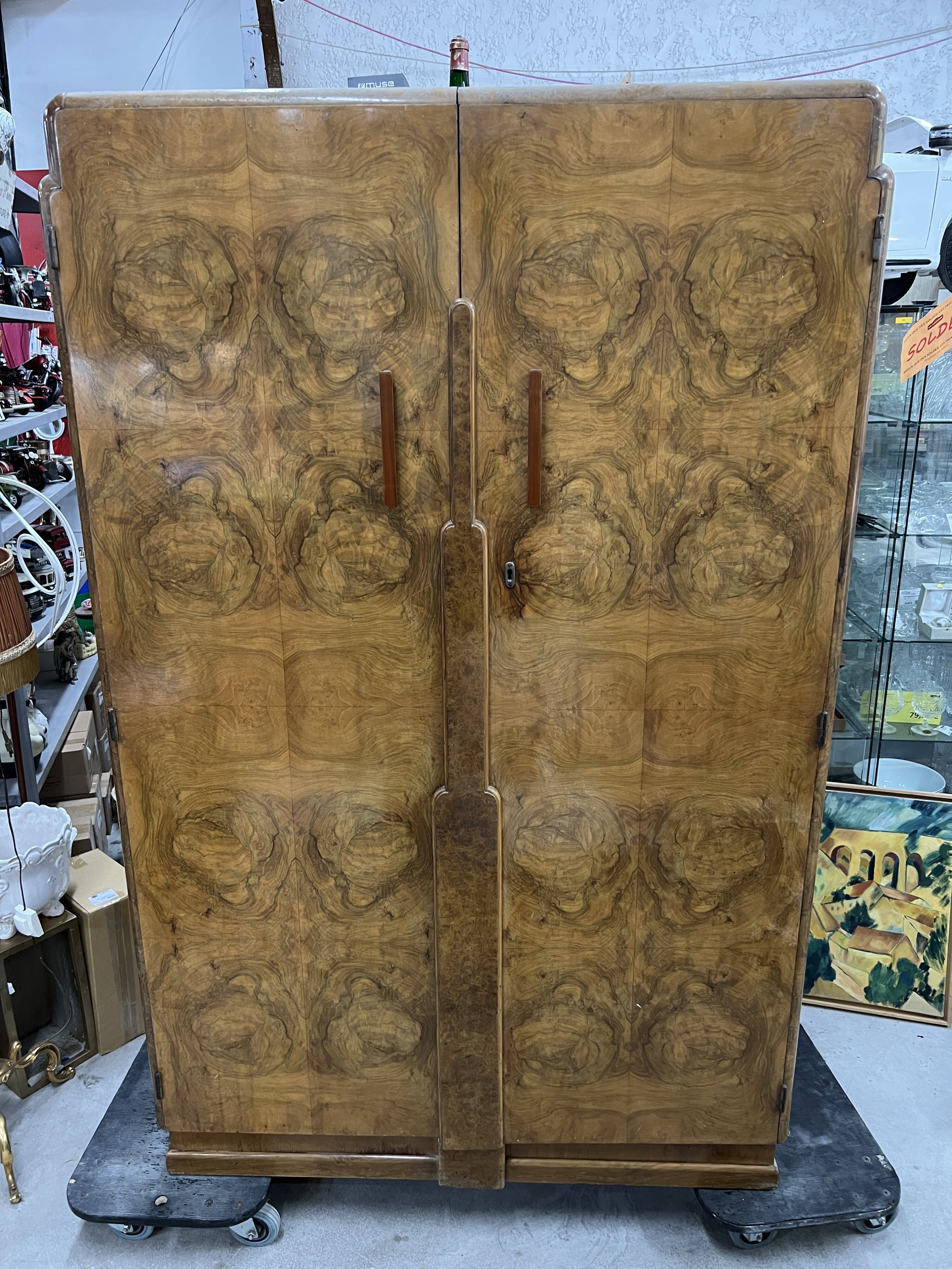 Vintage art deco English wardrobe