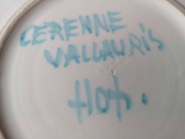 Assiette en céramique émaillée décor poisson - Gérard Hofmann - Vallauris - Années 1950