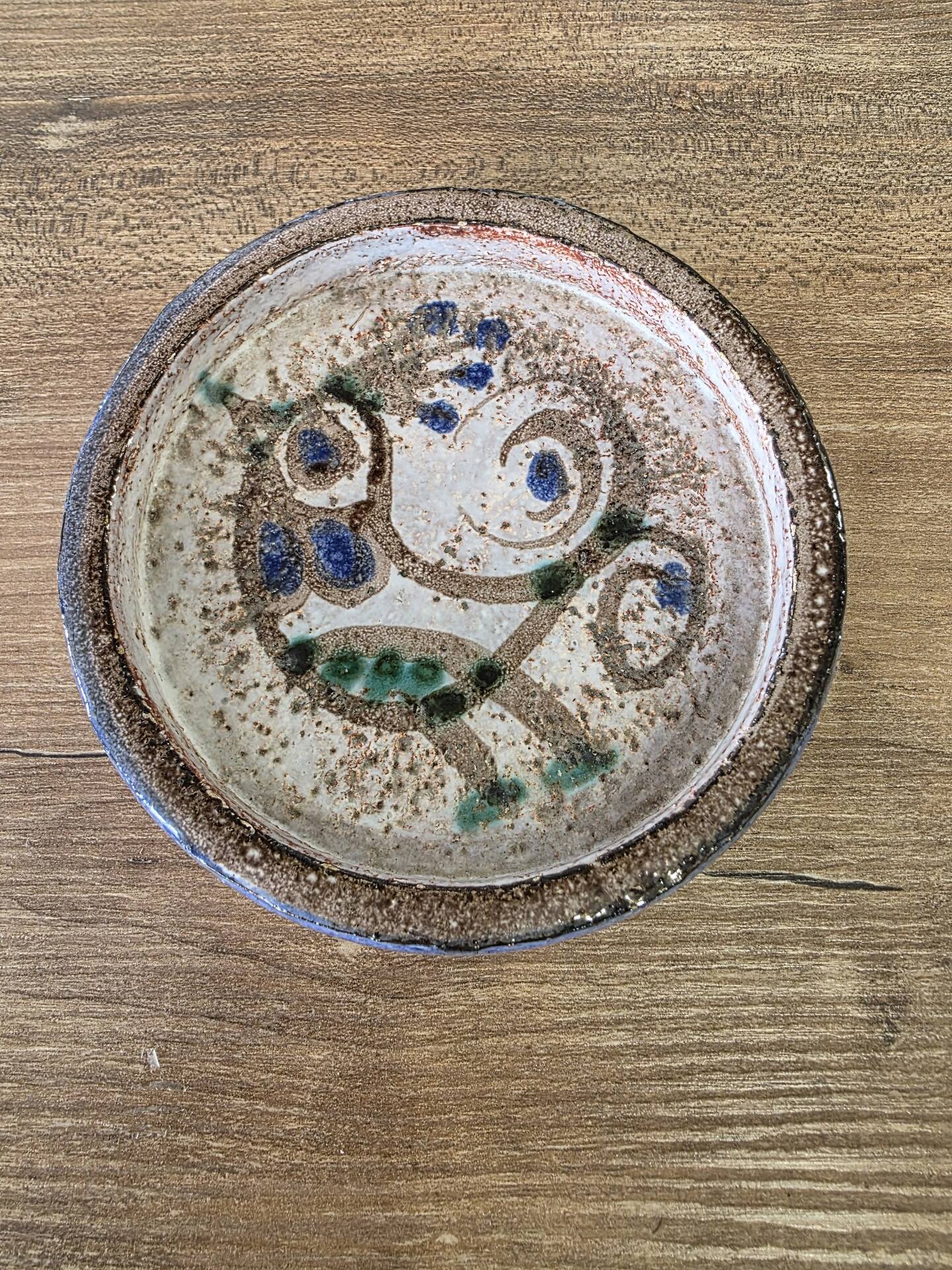 Ceramic dish with bird design, Le Mûrier Vallauris style (12 cm)