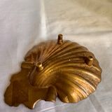 Plat coquillage en laiton vintage