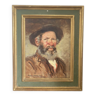 Old Oil Painting Portrait of an Old Man Signed CARDELLA