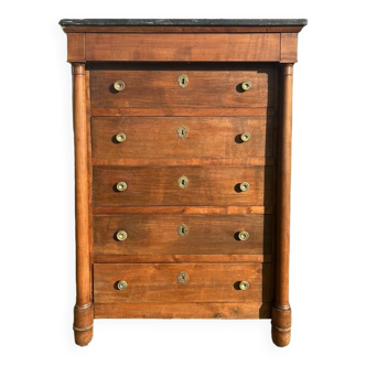 Commode / Semainier / Chiffonnier noyer empire