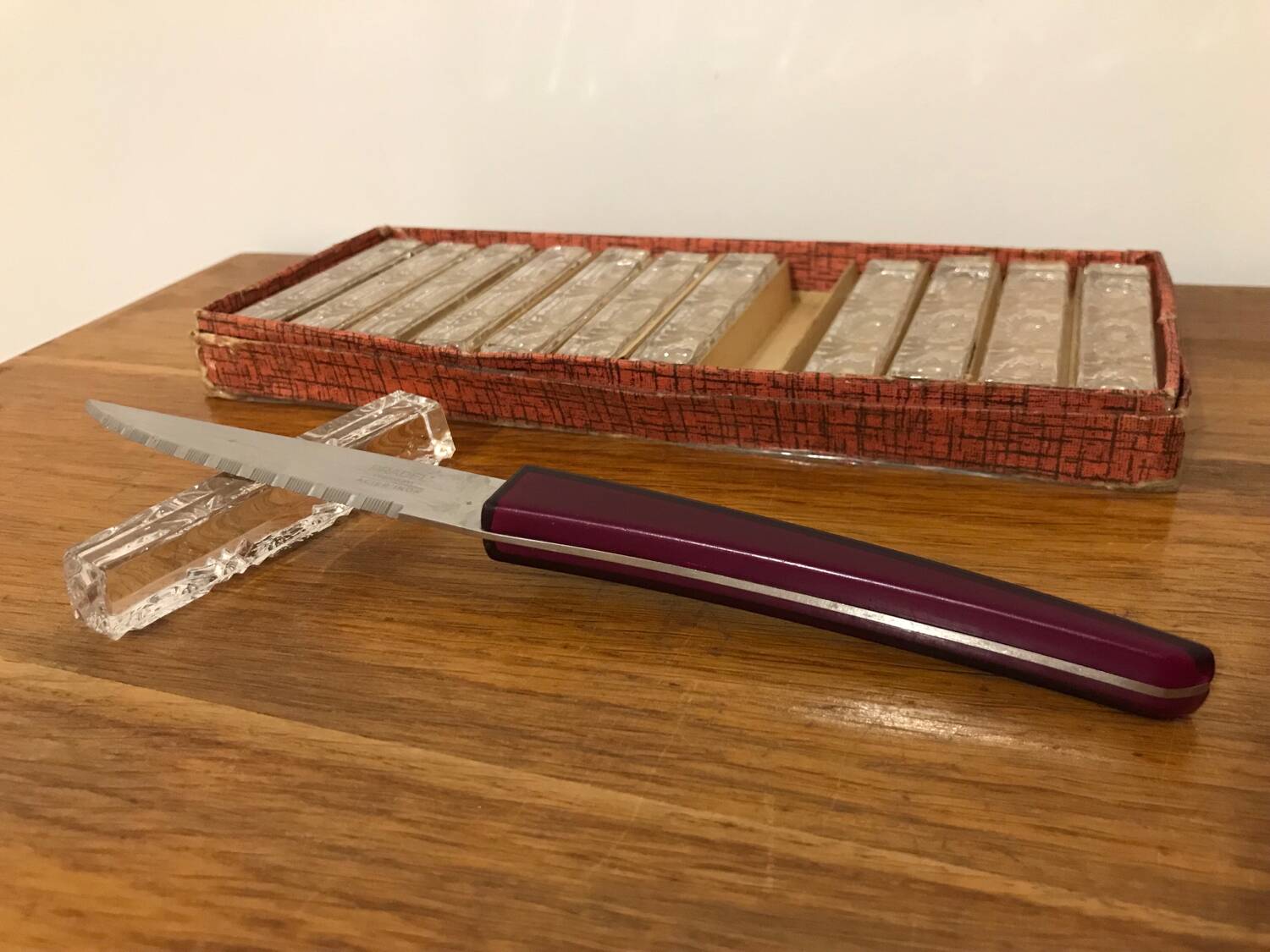12 porte-couteaux en cristal au plomb vintage