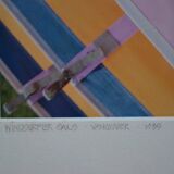large abstract color photo "windsurfer sails" Vancouver 1985