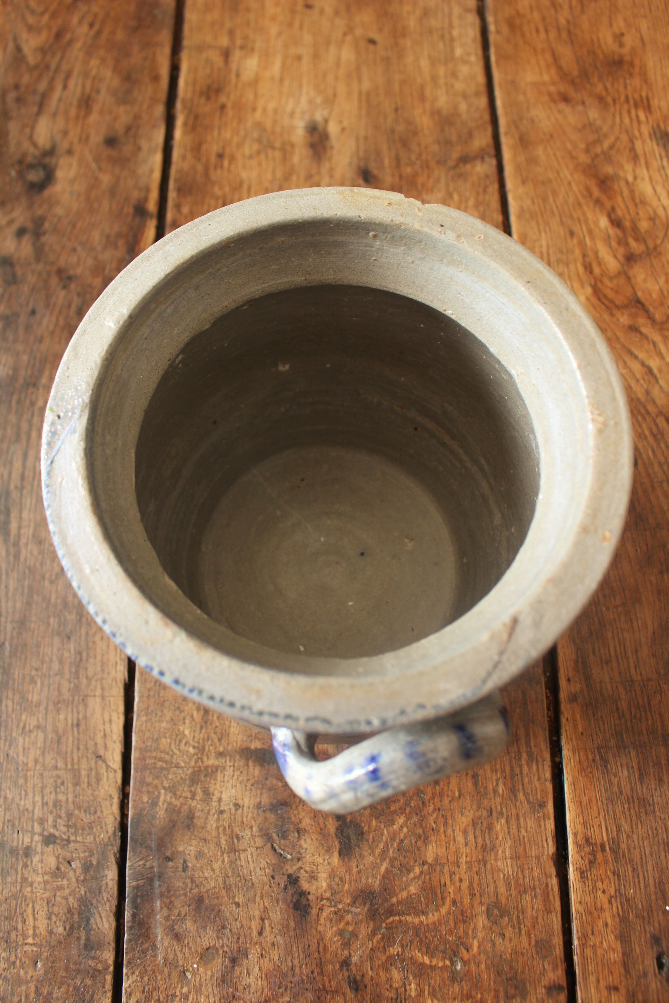 Pot en grès d'alsace gris bleu deux anses
