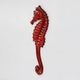 Belgian ceramic red Seahorse Plaque by André Bayer, 1960s