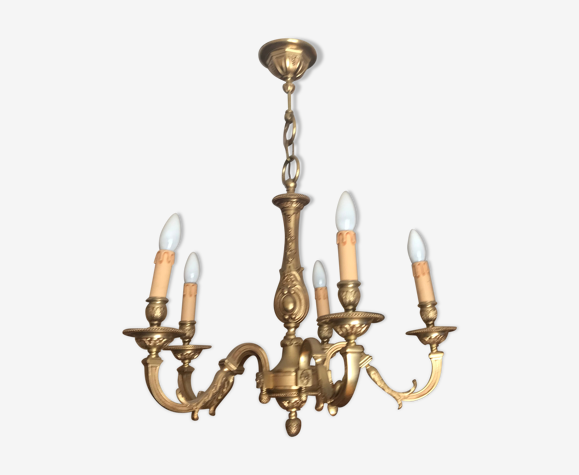 Brass chandelier 5 branches | Selency