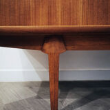 Scandinavian teak row 50s-60s, French manufacture signed Eros