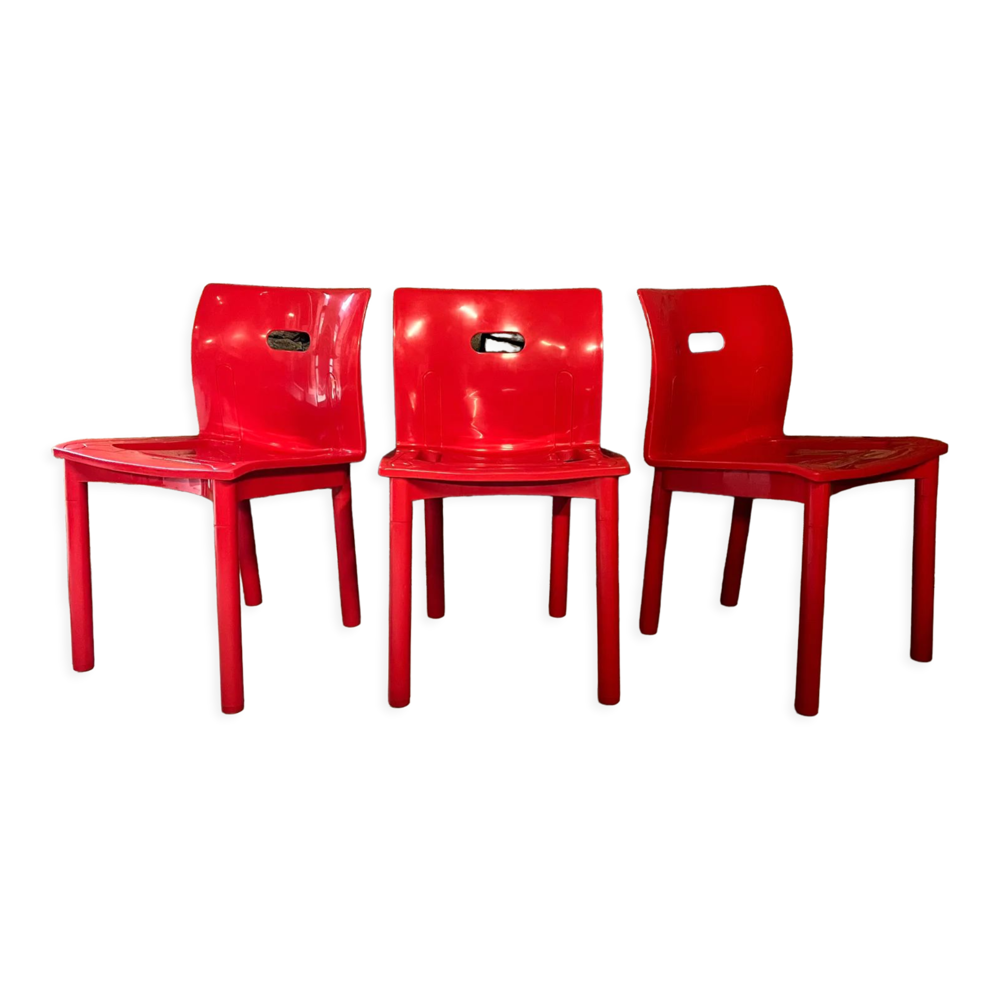 3 chaises 4870 par Anna Castelli Ferrieri pour Kartell