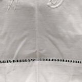 Drap ancien en coton blanc monogrammé  WS  2 X 2.60 m