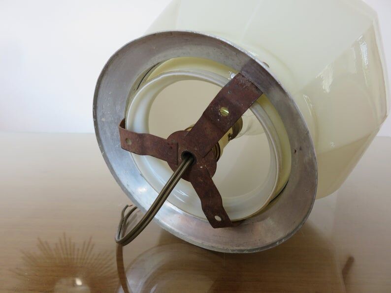 Art deco ceiling light, cream glass 30 40s