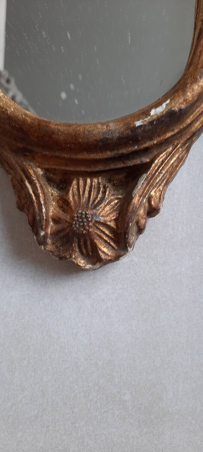 Antique gilded wood mirror