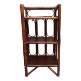Rattan and bamboo bedside shelf