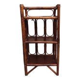 Rattan and bamboo bedside shelf