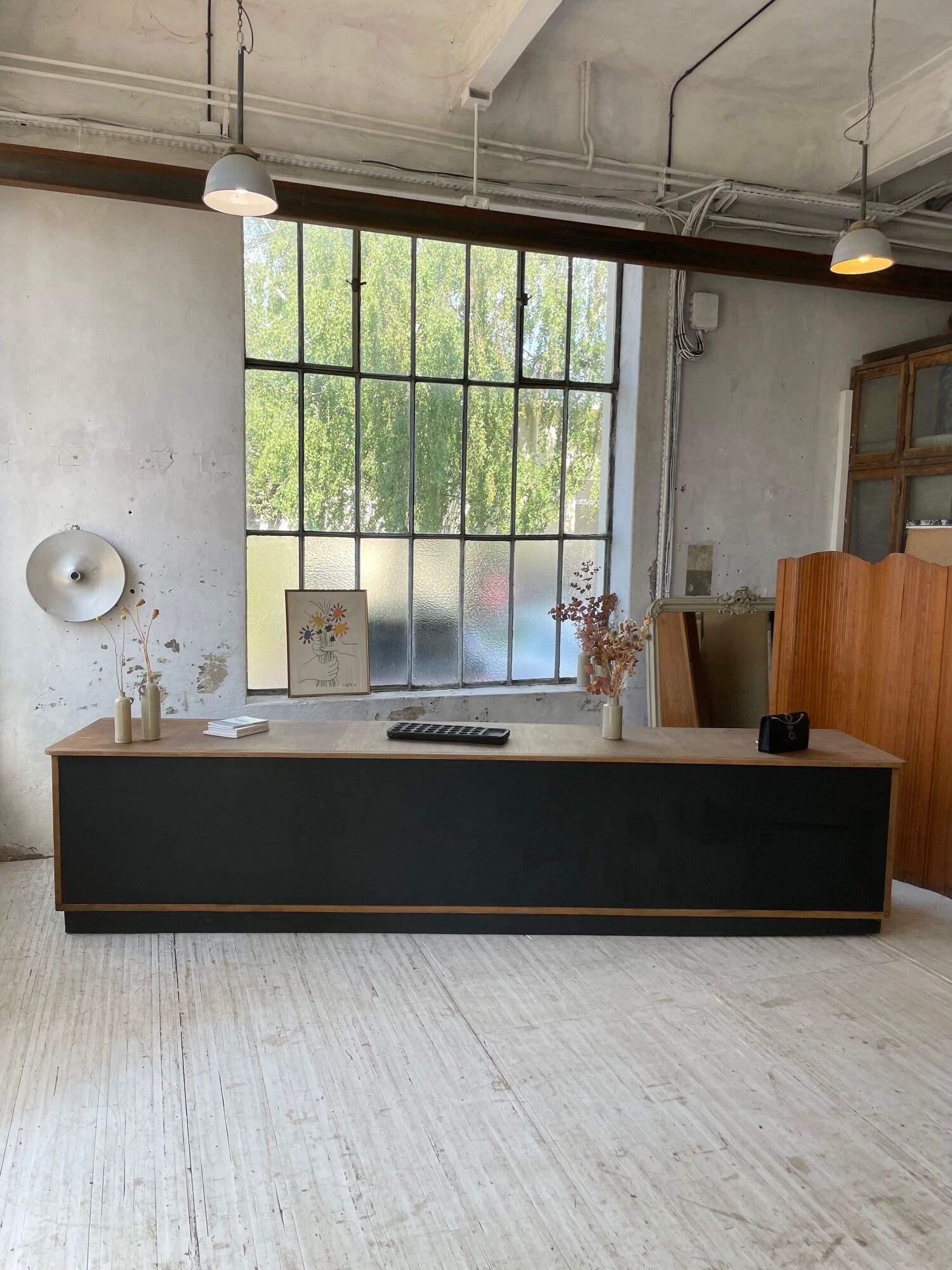 Two-sided counter sliding doors oak XXL 4m enfilade