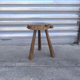 Solid elm tripod stool