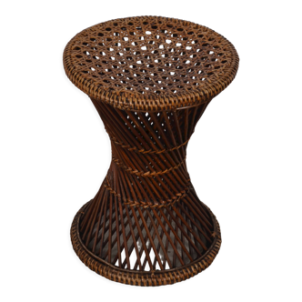 Tabouret diabolo en rotin