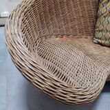 Fauteuil lotus de méditation en rotin