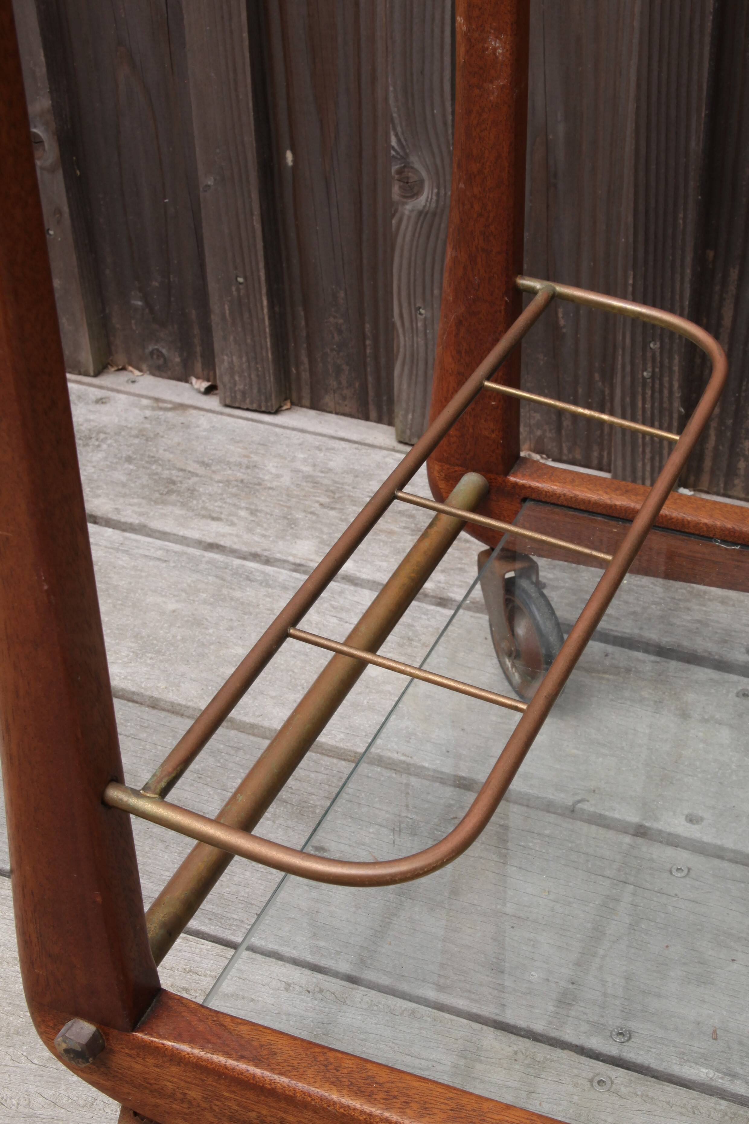 Scandinavian teak serving cart