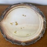 Antique Silver Serving Dish with Floral Art Nouveau Decoration Vintage