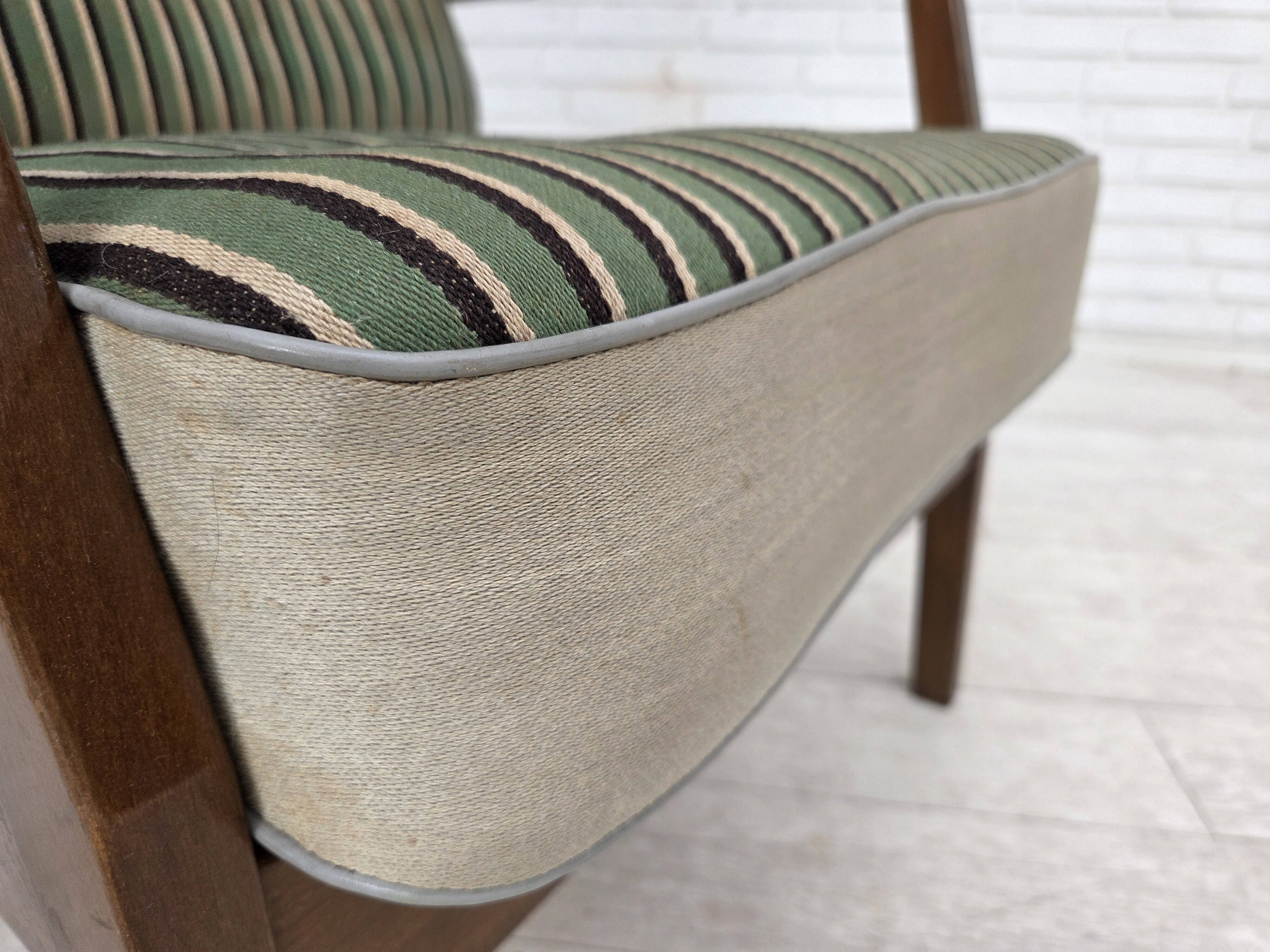 1960s, Danish armchair, furniture wool, beech wood.