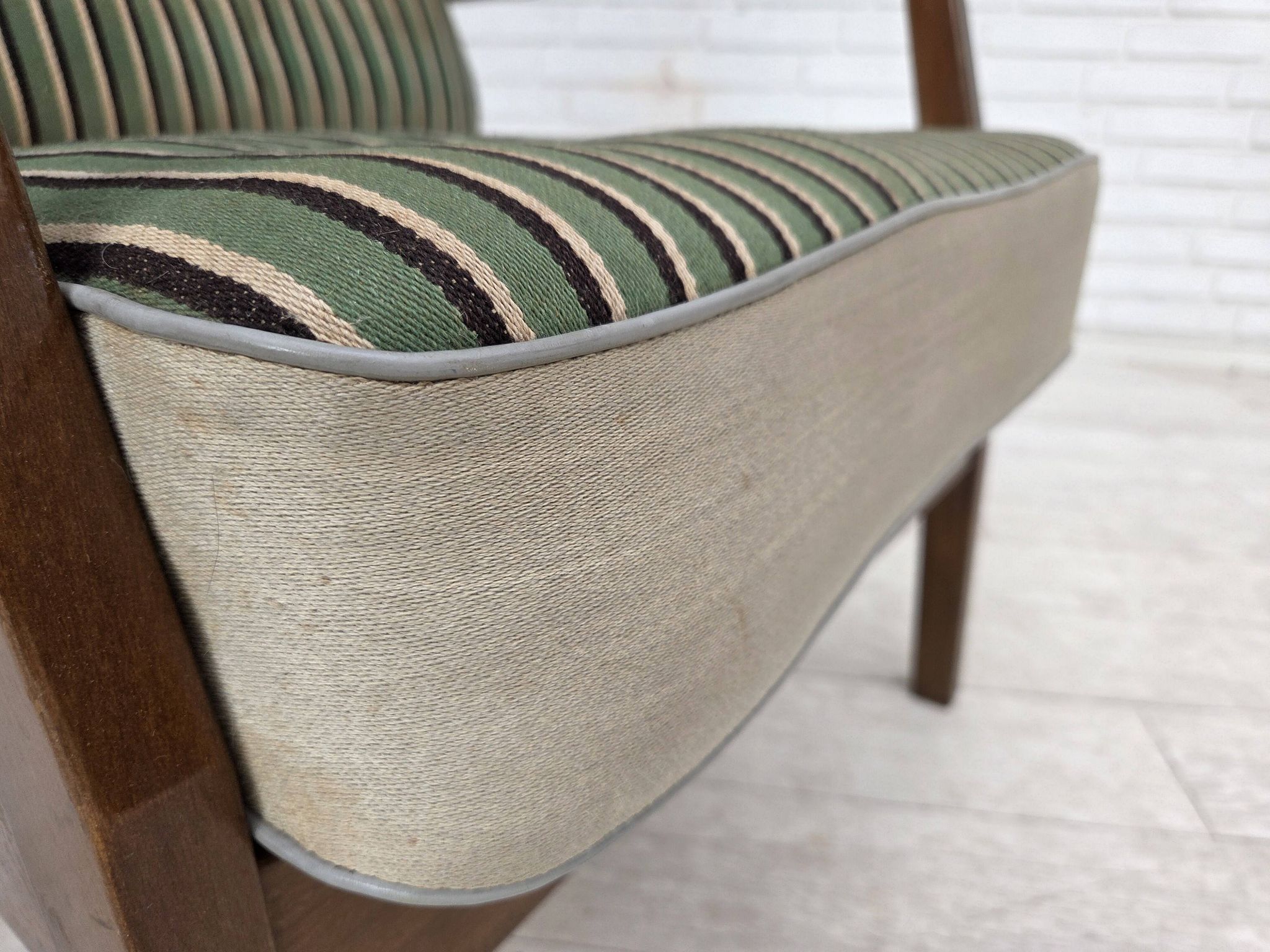 1960s, Danish armchair, furniture wool, beech wood.