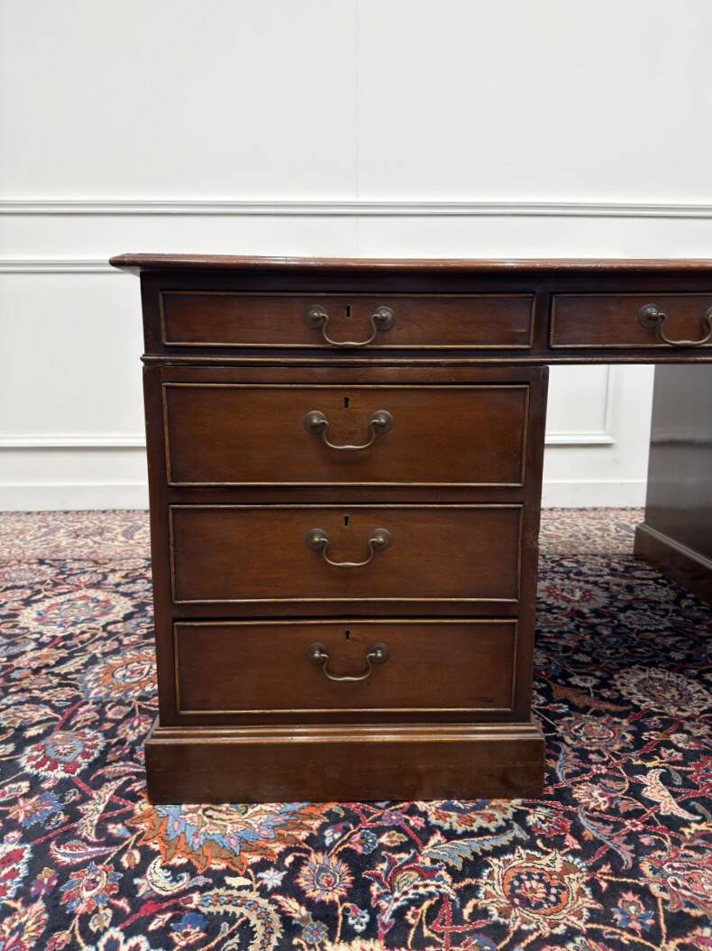 Large Antique English Desk Partnerdesk