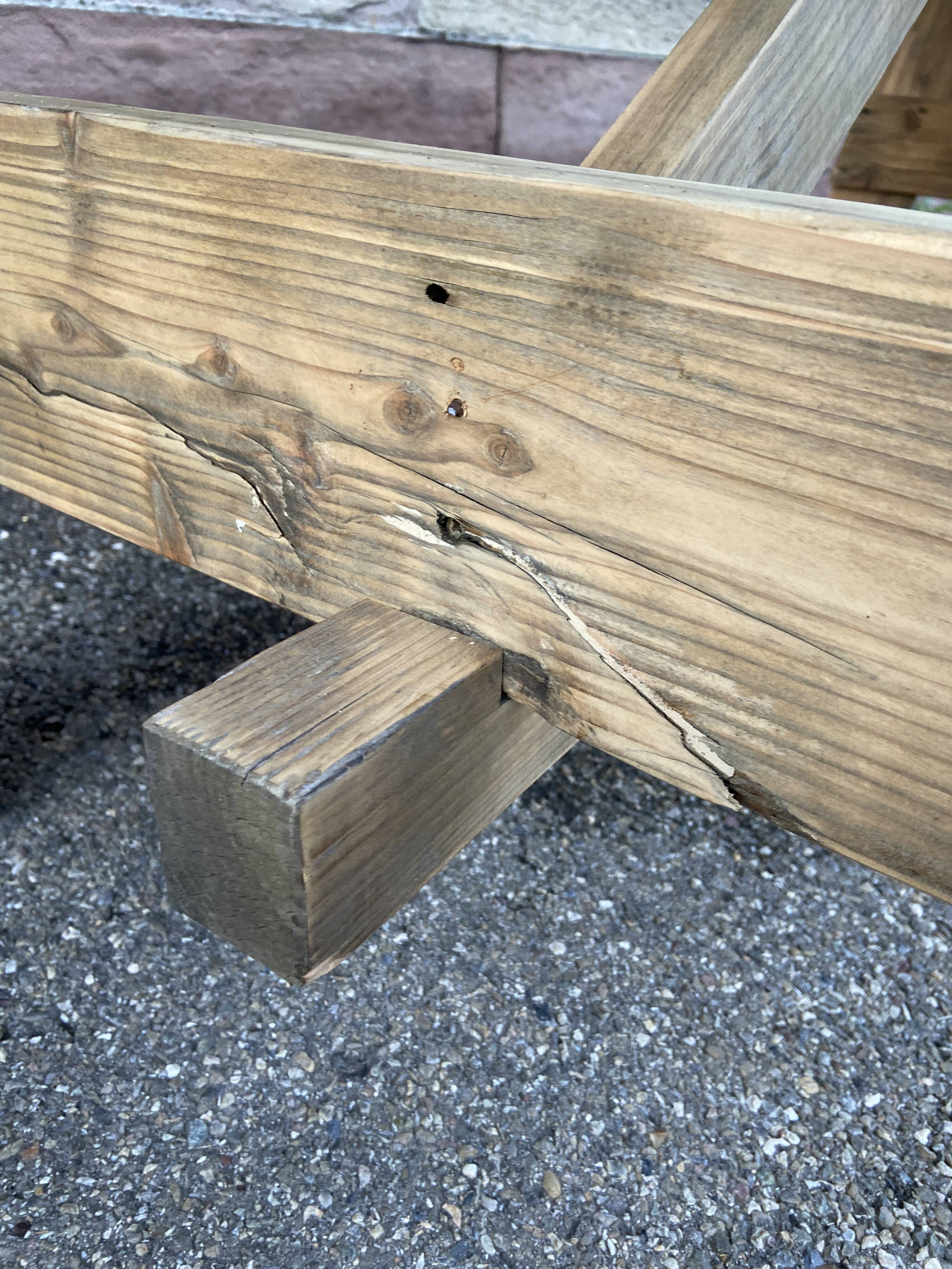 Large country farm table 240 cm in raw natural wood brewery fir